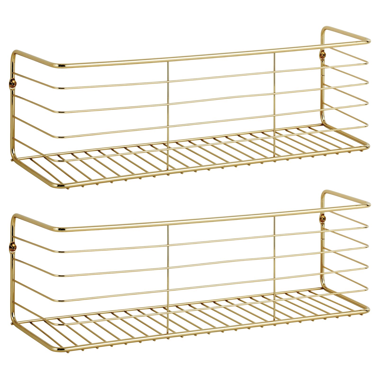 mDesign Wide Metal Wall Mount Decor Storage Organizer Display Shelf