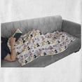 thumbnail image 5 of Childish Soft Flannel Fleece Throw Blanket, Illustration of Young Girl Riding a Pony Along Ice Cream Apple Hearts Flowers, Cozy Plush for Indoor and Outdoor Use, 50" x 70", Multicolor, by Ambesonne, 5 of 5