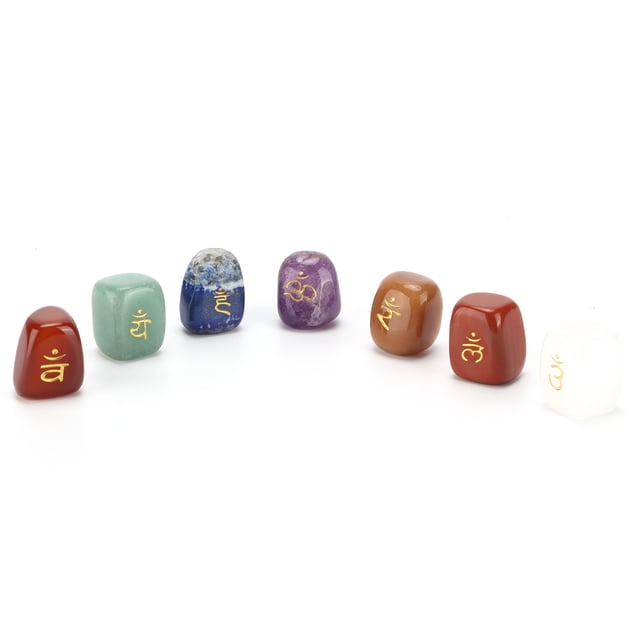 Juego de piedras de cristal de meditación, piedras rúnicas naturales en bruto con letras paganas grabadas, máxima confiabilidad
