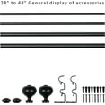 thumbnail image 2 of eTeckram 1" Double Curtain Rod with Urm Finials - 28" to 48", Black, 2 of 5