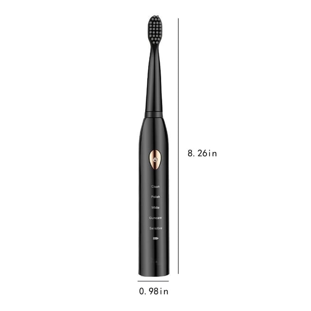 Pisexur Batería de cocina Cepillo de dientes con carga USB, 8 cabezales, temporizador inteligente de 5 velocidades, IPX7 para la cocina del hogar