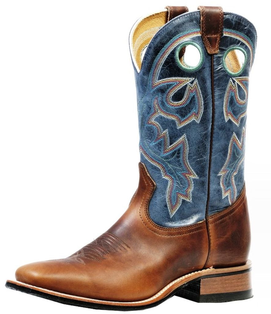 Boulet Boulet Western Boots Mens Cowboy Rider Square Grizzly Chestnut