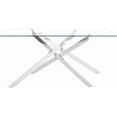 thumbnail image 6 of 60" Rectangular Glass Dining Table, Modern Kitchen Table with Tempered Glass Tabletop and X-Shape Metal Pedestal, Clear Glass Dining Room Table for Home Kitchen, 6 of 16