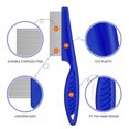 thumbnail image 3 of 6 Pieces Pet Lice Combs Dog Grooming Flea Comb Cat Tear Stain Comb for Removal Dandruff, Hair Stain, Nit (Pink, Light Blue, Dark Blue, Yellow), 3 of 5