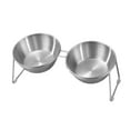 thumbnail image 5 of Serenable Cat Bowl Elevated Pet Feeder Decor Supplies Water Dish Bowl Feeding Container for Puppy Traveling Home Living Room Small Dogs Round Double Bowls, 5 of 10