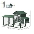 thumbnail image 3 of PawHut 84" Chicken Coop Wooden Hen House Rabbit Hutch Poultry Cage Pen Outdoor Backyard with Nesting Box and Run, Green, 3 of 10