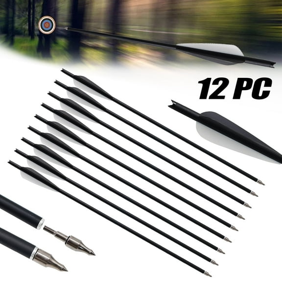 Piaoyu Crossbow Bolts 20 inch Bio Crossbow Arrows with Moon Nocks and Removable Tips (Pack of 12)