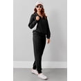 thumbnail image 3 of Pinspark 2 Piece Outfits for Women Long Sleeve Tracksuit Lounge Sets Travel Outfits Half Zip Sweatshirt Sweatpants Matching Set, 3 of 6