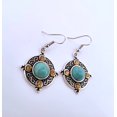 thumbnail image 6 of Round Turquoise Silver Dangle Earrings RTSDE2, 6 of 9
