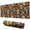 Brown Skull Marigold, variant on Long Mouse Pads for Desk,Brown Skull Marigold Pattern Desk Mats on Top Of Desks, Desk Mouse Pad Extra Large with 3mm Non-Slip Base and Stitched Edge for Gaming,Office,Work,Home 31.5"x11.8"