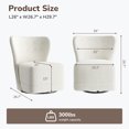 thumbnail image 6 of BELLEZE Swivel Accent Chair, Modern Upholstered 360° Swivel Barrel Chairs Comfy Small Club Chairs for Nursery, Hotel, Bedroom, Office, Lounge - Cortona (White), 6 of 7