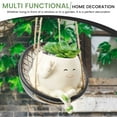thumbnail image 3 of LINFANG Swing Planter Pot Smile Face Swing Flowers Pot Cute Hanging Swing Planter Resin Swing Plant Pot for Indoor Outdoor Resin Hanging Planter Pots for Succulents Pearls 14.3 × 13.5 × 10.8cm, 3 of 9