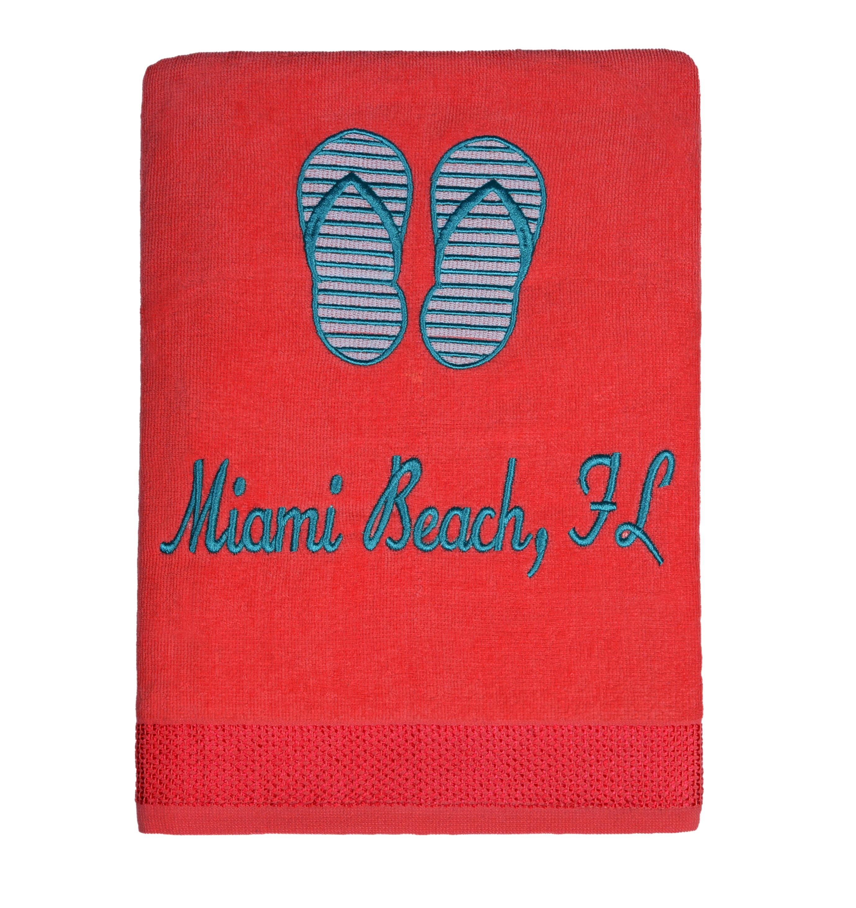 30"X 60". Kaufman EMBROIDERED VELOUR BEACH AND POOL TOWEL 100% COTTON 6 PACK 