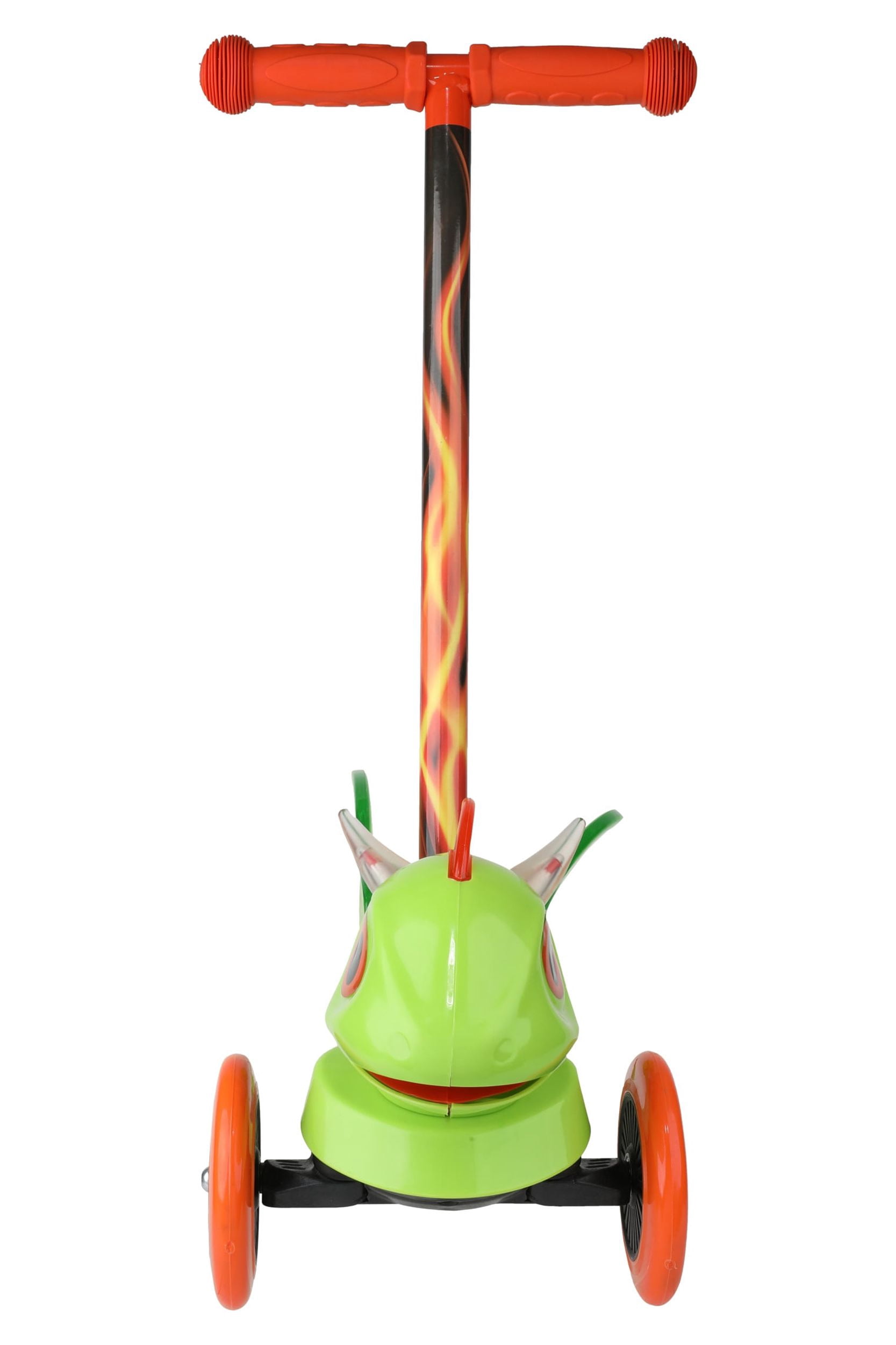 Dimensions Fire Breathing Dragon 3D Scooter with 3 Wheels Tilt and Turn- Green, For Boys and Girls Ages 3+, Max Weight 75lbs, Foot-Activated Brakes