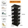 thumbnail image 2 of Zapatero vertical AFOORD, alto y estrecho, 5 niveles, bambú, 2 of 8