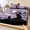 Purple,Lavender,Plum,Charcoal, variant on Queen Size Fitted Sheet Set - Halloween 3 Piece Bedding Sets 16" Deep Pocket Fitted Sheet with 2 Pillowcases, Black Horror Trees Bats Cats Birds Rustic Purple Brushed Microfiber Hotel Bed Sheets