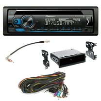 Pioneer Single DIN CD w/ Bluetooth Car Stereo Upgrade for 1990-1996 Chevy Corvette Includes In-Dash Car Stereo, Dash Kit, Harness and Antenna Adapters (Amp)