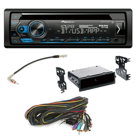 Pioneer Single DIN CD w/ Bluetooth Car Stereo Upgrade for 1990-1996 Chevy Corvette  Includes In-Dash Car Stereo, Dash Kit, Harness and Antenna Adapters (Amp)