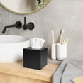 thumbnail image 6 of RVKXHD Square Tissue Box Cover Tissue Box Holder Napkin Holder Tissue Cube Box Decorative Holder for Bathroom Bedroom Office Dresser Nightstand Desk Tabletop 5"X 5" X 5"-Stainless Steel Matte Black, 6 of 13