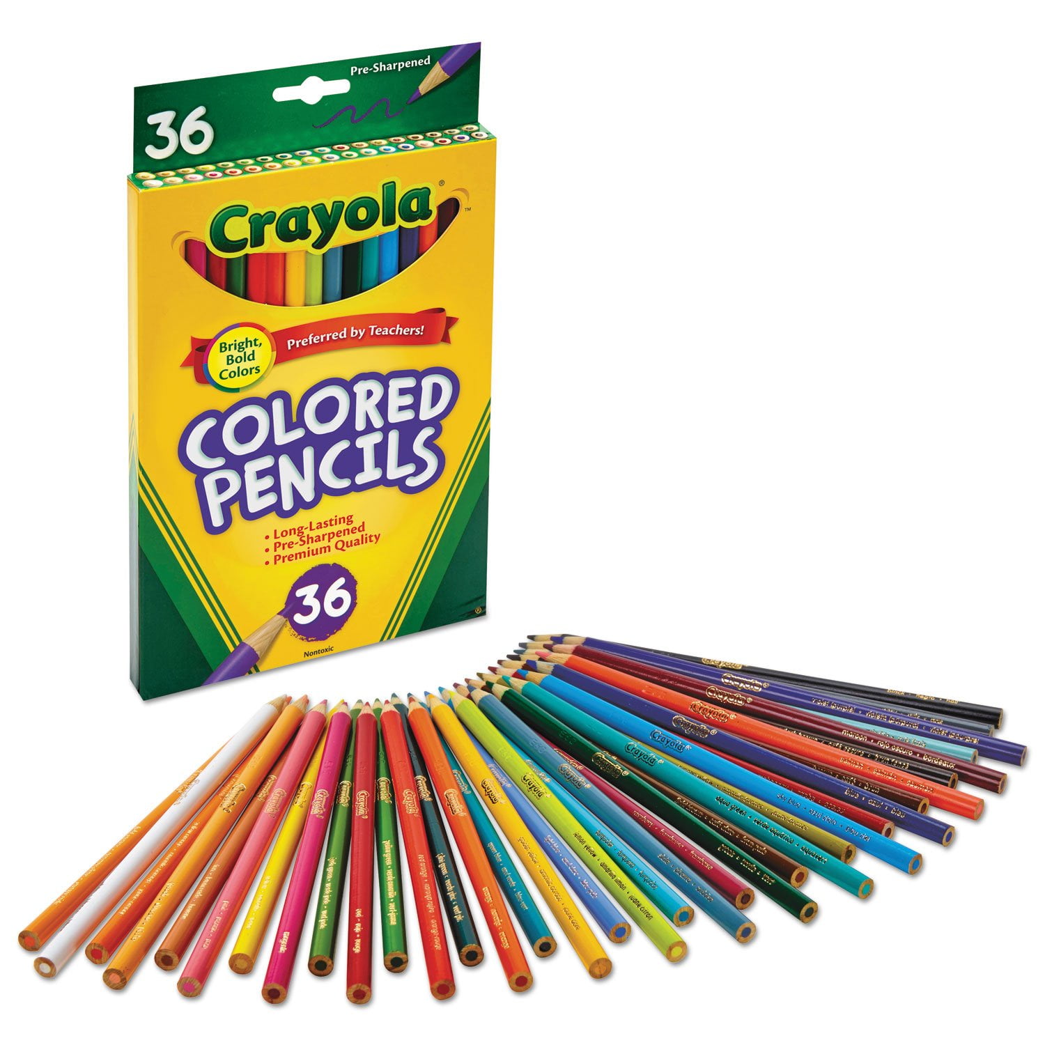 Crayola Colored Pencils Long 24 in a Pack, Case of 36