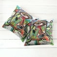 thumbnail image 2 of Ambesonne Colorful Throw Pillow Cover 2 Pack, Retro Doodle Birds, 16", Multicolor, 2 of 6