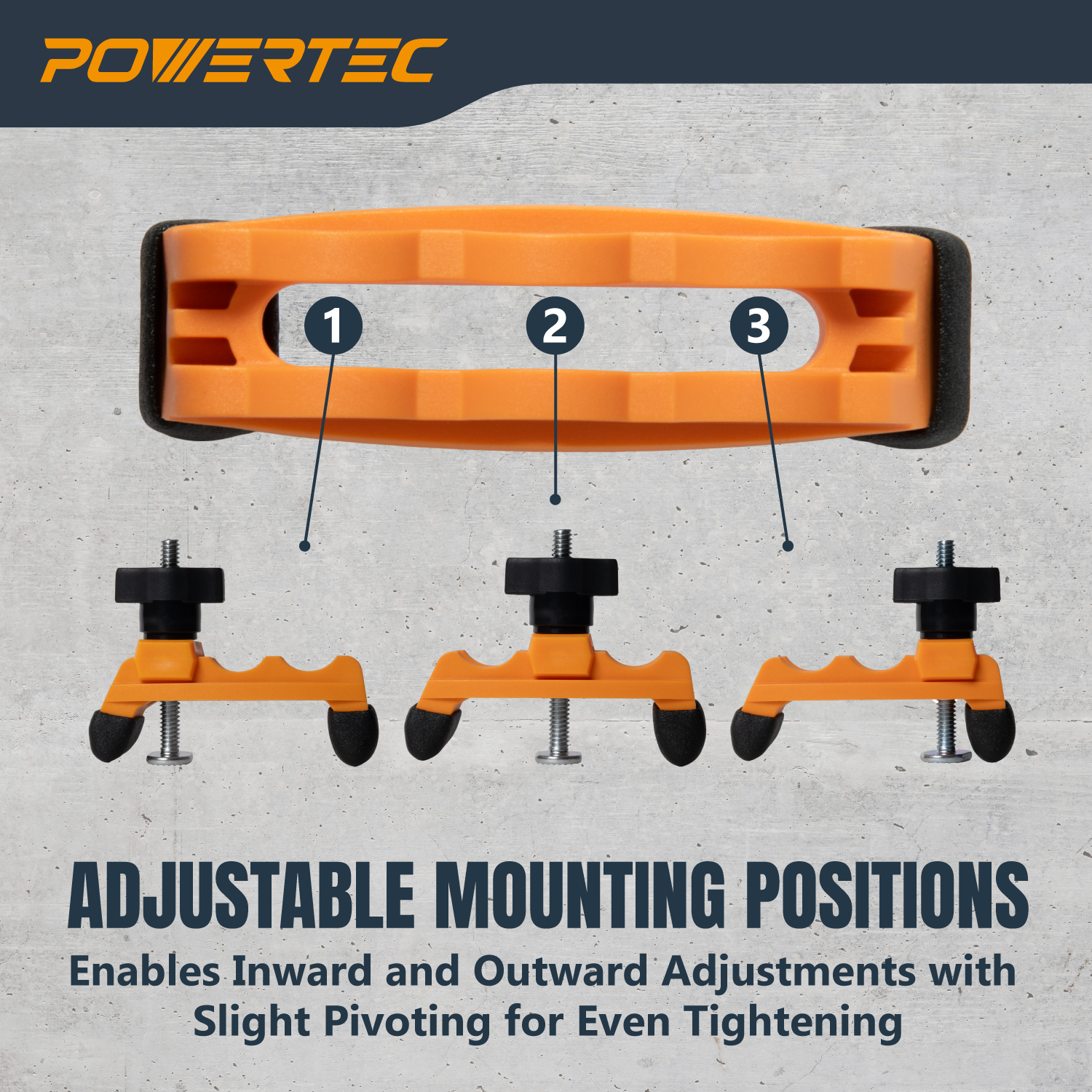 POWERTEC 2PK Adjustable Mini Hold Down Clamps, Multi-Positionable T Track Clamp, Reinforced Plastic Clamps with 1/4”- 20 Steel T Track Bolts for Drill Press, Router Table, CNC Machine & More (71786N)