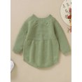 thumbnail image 3 of Bagilaanoe Newborn Baby Girl Boys Knitted Romper Sweater Long Sleeve Bodysuits Solid Color Pullover 3M 6M 12M 18M Infant Warm Jumpers Tops Fall Loose Knitwear, 3 of 6
