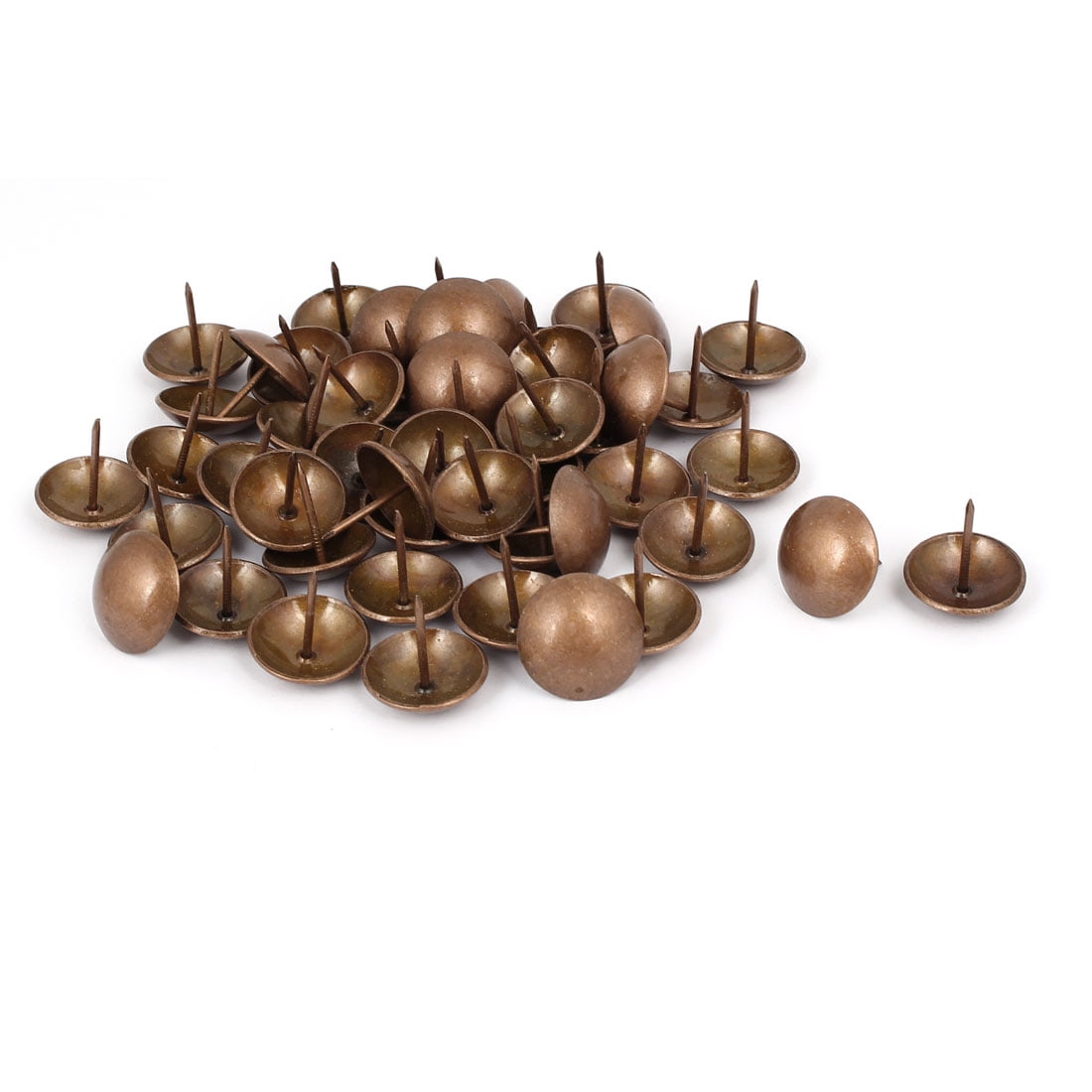 Metal Upholstery Tack Push Nail Copper Tone 25mm Dia 50pcs for