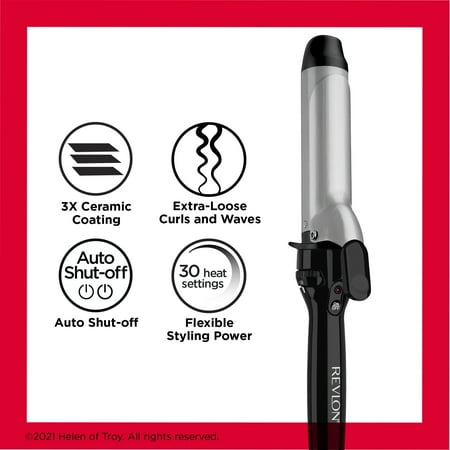 Revlon Perfect Heat 1-1/2" Triple Ceramic Curling Iron, Black