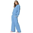 thumbnail image 4 of Cherry Sweatpants Set for Women Cherry Sweat Set for Women Women's 2 Piece Outfits Cherry Trim Print Hoodie Sweatsuit Sets Oversized Sweatshirt Wide Leg Sweatpants With Pockets, Blue-M, 4 of 6
