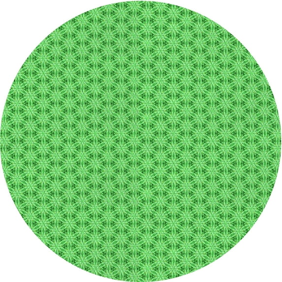 Ahgly Company Machine Washable Indoor Square Transitional Neon Green Area Rugs, 3' Square