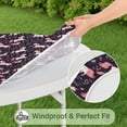 thumbnail image 5 of Dark Blue Cartoon Unicorn Leaf Flower Pattern Round Fitted Tablecloth with Elastic Edge,Dining Table Cover Waterproof,Outdoor Round Tablecloth for Camping,Dining,Indoor and Outdoor, 5 of 7