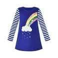 thumbnail image 1 of Robe Décontractée Fille Arc-en-Ciel Sequins Brodés Manches Longues 3 Ans, 1 of 6