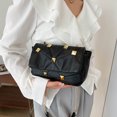 thumbnail image 3 of Bolsa Bolso bandolera de piel sintética con tachuelas y solapa Bolso de hombro con cadena sólida para mujer (Negro) Ehuebsd Nuevos Originales, 3 of 9