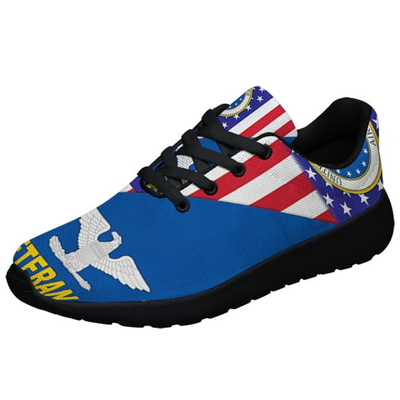 United States Air Force American flag Veteran US Shoes Sneakers for Women Men Black Size 3.5