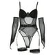 thumbnail image 2 of Gibobby Conjunto de lencería Sexy Conjunto de lencería de Brasier y pantaleta de Encaje y Transparencias(Negro, M), 2 of 5