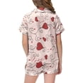 thumbnail image 5 of Girls Summer Silk Pajamas 2025 Children's Shirt And Pants Set Valentine's Day Pajamas Set Pocket Set Beige,12-13 Years, 5 of 5