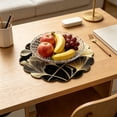 thumbnail image 4 of Black Gold Ginkgo Pattern Reusable Table Placemat, Stain Resistant Easy-Clean Textile, Delicate Metallic Leaf Detail, Elegant Table Ornament for Daily Home Dining & Upscale Kitchen Table Layout, 4 of 7