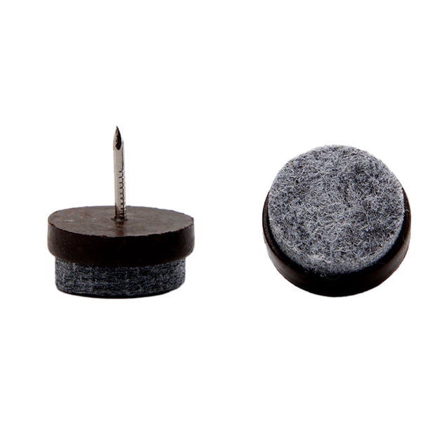 Naiovety 36X Nail-on Slider Furniture Pad Fieltro Deslizamiento Pie Protector de uñas Protección Decoración del hogar Marrón 17mm