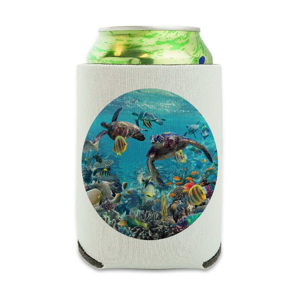 Ocean Coral Reef Sea Turtles Diving Can Cooler Drink Sleeve Hugger