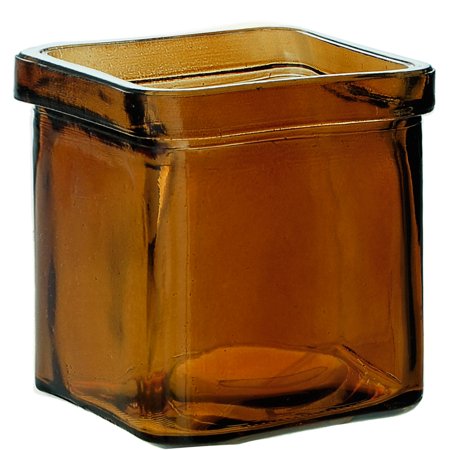 Couronne Co Square Recycled Glass Candle Container, 7527, 3.25 inches tall, 8.5 Ounce Capacity