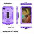 thumbnail image 3 of Shockproof Case for Samsung Galaxy Tab A9 8.7" SM-X110 X116 X118, Military Grade Protection Rotating Stand Hand Strap Shoulder Strap Kids Friendly Bumper Rugged Case for Galaxy Tab A9,Purple, 3 of 8