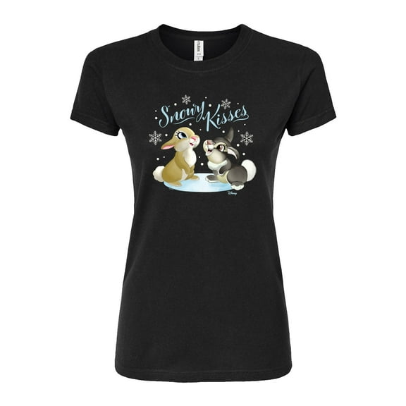 Disney Bambi - Christmas - Snowy Bunny Kisses - Juniors Fitted Graphic T-Shirt