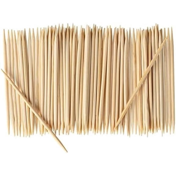 Natural Bamboo Wooden Toothpicks - Wood Round Double-Points Tooth Picks (1,000 Count)