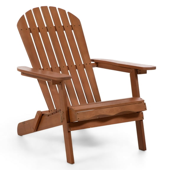 Furniture of America Taylor Wood Foldable Patio Adirondack Chair, Natural