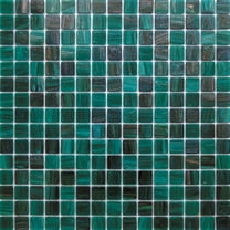 Mingles 12 in. x 12 in. Glossy Bottle Green Glass Mosaic Wall and Floor Tile (20 sq. ft./case) (20-pack)
