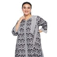 thumbnail image 4 of Oussum Floral Midi Dresses for Women Plus Size Casual Dress Online, Black Size 1X, 4 of 7