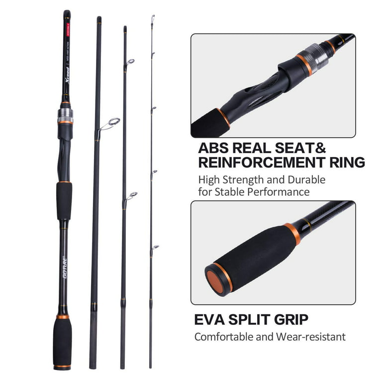 Goture Travel Fishing Rods 4Pcs,Casting/Spinning Rod with Case  6ft-10ft（Black, Blue, Orange, Green, Silver, Camouflage, Dark Green 