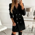 thumbnail image 2 of Vedolay Womens 2023 Coat Suit Jackets for Women Lapel Neck Long Sleeve Blazer Button Front Fashion Jacket,Black S, 2 of 5
