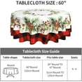 thumbnail image 3 of Christmas Round Tablecloth for Kitchen Dining, 60Inch Xmas Holly Berries Bells Bows Table Cloth, Red Black Buffalo Plaids Non-Slip Table Cover for Holiday Picnic Tabletop Decor, 3 of 6